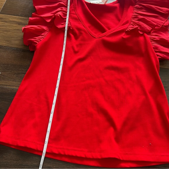 Tuckernuck Pomander Place Red Ribbed Top NWOT - Picture 5 of 7